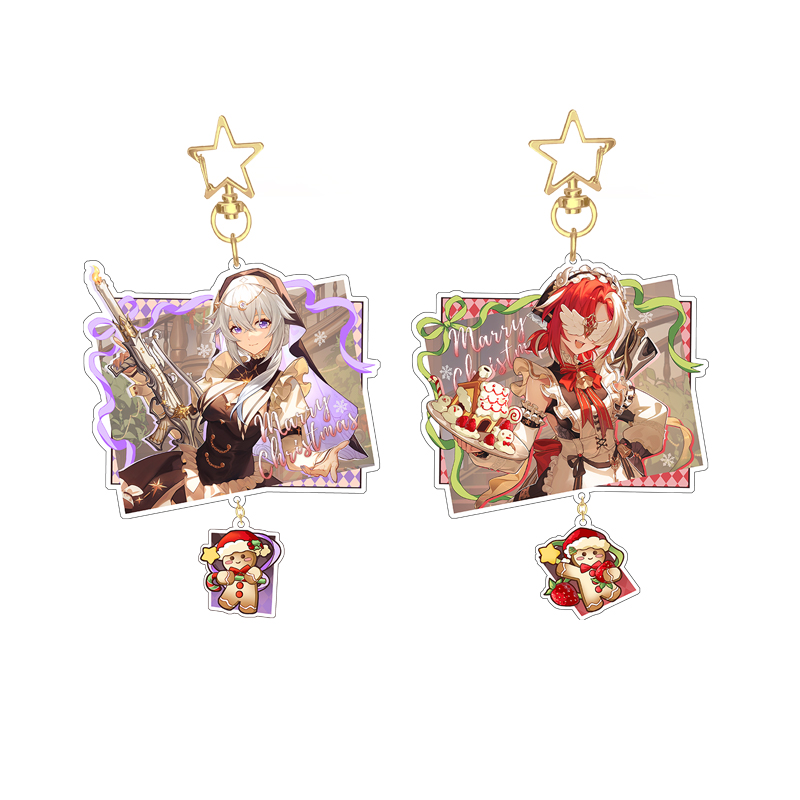 HARMOD&Strinova acrylic shaped pendant, role-playing character accessory keychain, bag pendant, decorative gift(Celestia/Eika)