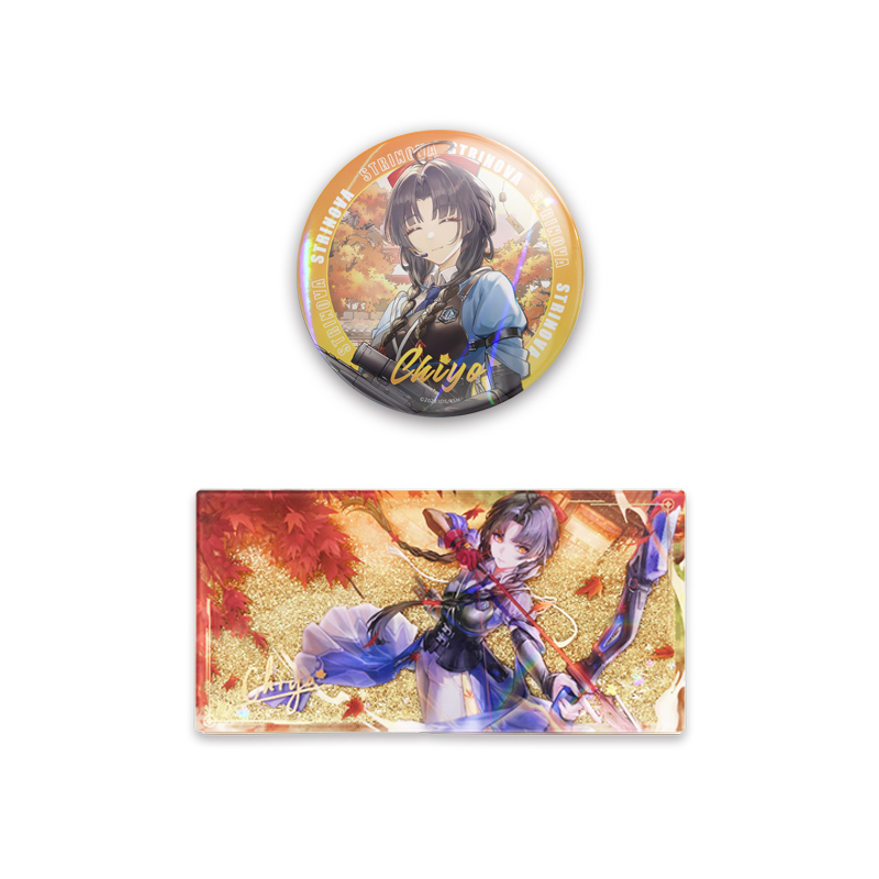 HARMOD&Strinova  quicksand acrylic sheet, tinplate badge, desktop decoration quicksand stand, bag, clothing decoration badge, collectible gift (Chiyo)