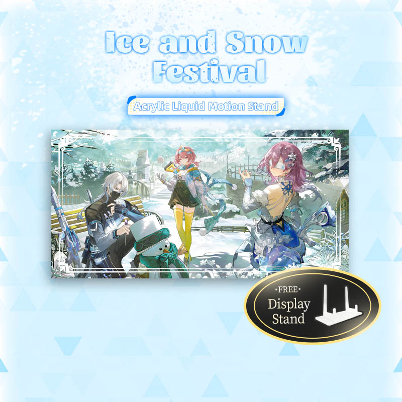 HARMOD&Strinova anime flow sand acrylic board, ice and Snow Festival series table decoration flow sand board, collectible gift