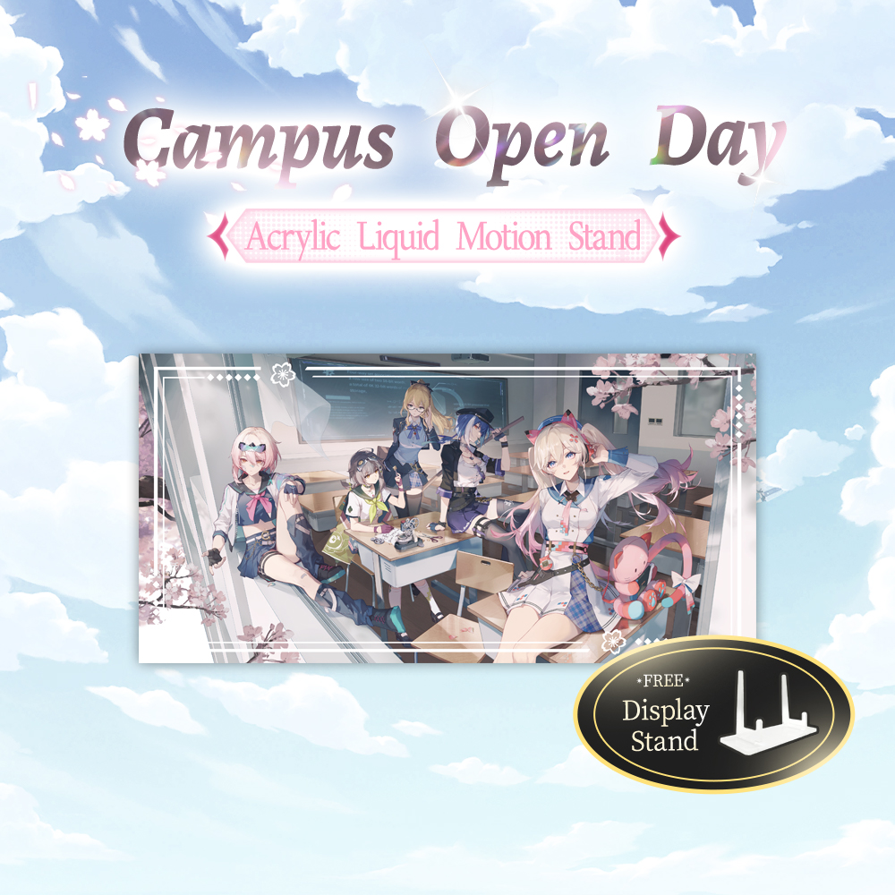 HARMOD&Strinova anime flow sand acrylic board,Campus Open Day series table decoration flow sand board, collectible gift