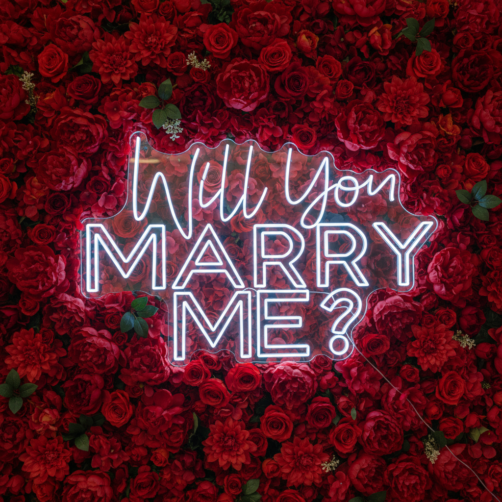 Will You Marry Me Neon Sign – Romantic LED Proposal Light for Engagement