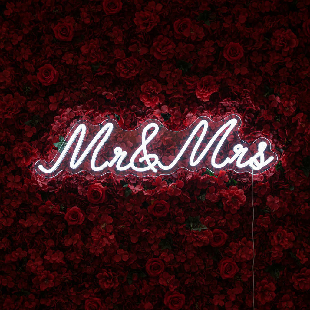 Neon Sign Custom Wedding Backdrop Decor, Mr & Mrs Wedding Neon Sign Custom Name Sign, Wedding Party Decor, Wedding Sign Engagement Gifts