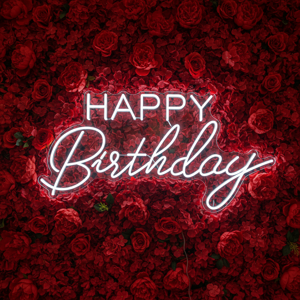 Happy Birthday Neon Sign | Custom Neon Sign | Led Neon Sign | Custom Neon Light | Birthday Present | Neon Sign Wall Decor | Gift For Fer