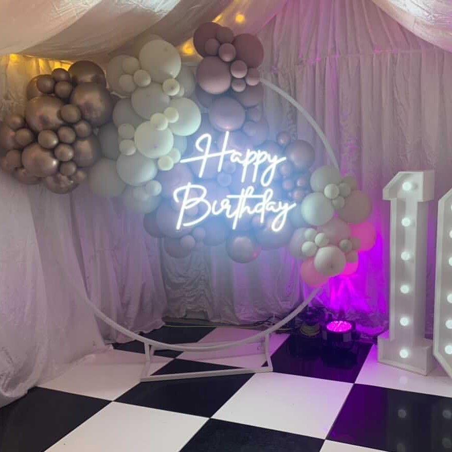 Happy Birthday Neon Sign,Custom Neon Sign,Neon Sign Wall Decor,Gift For Her,Birthday Neon Sign,Party Backdrop,Personalized Gifts