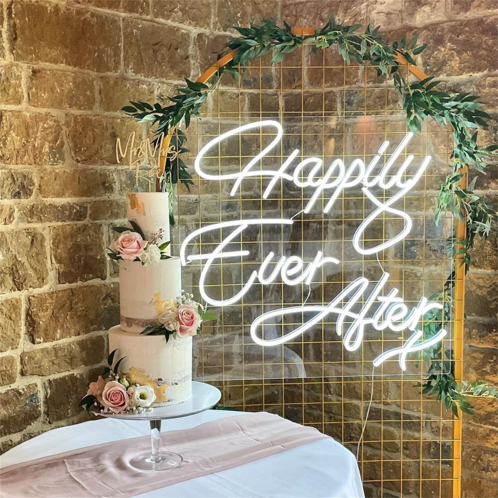 Happily Ever After X Neon Sign, Wedding Decor