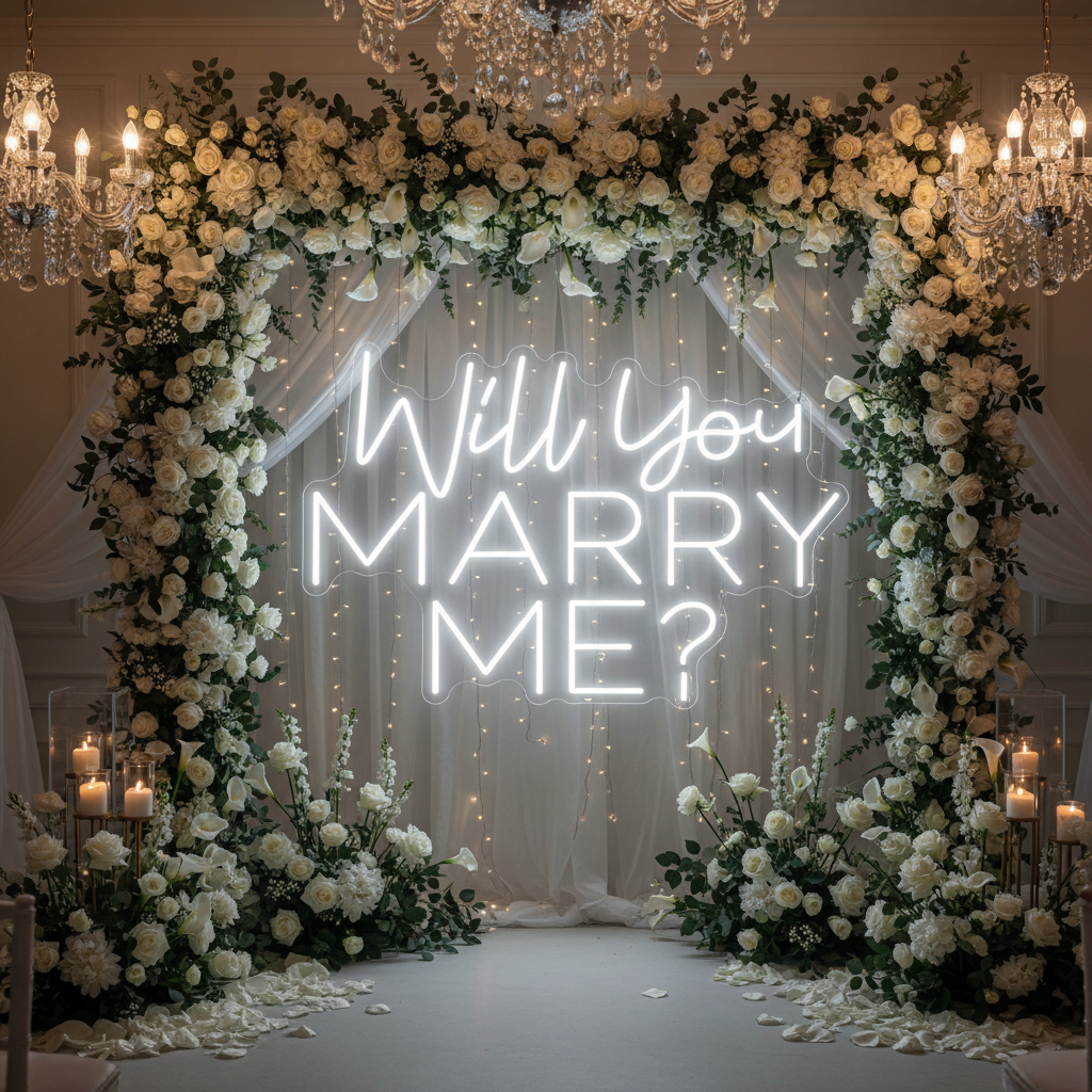 Will you marry me neon sign, Wedding Decor