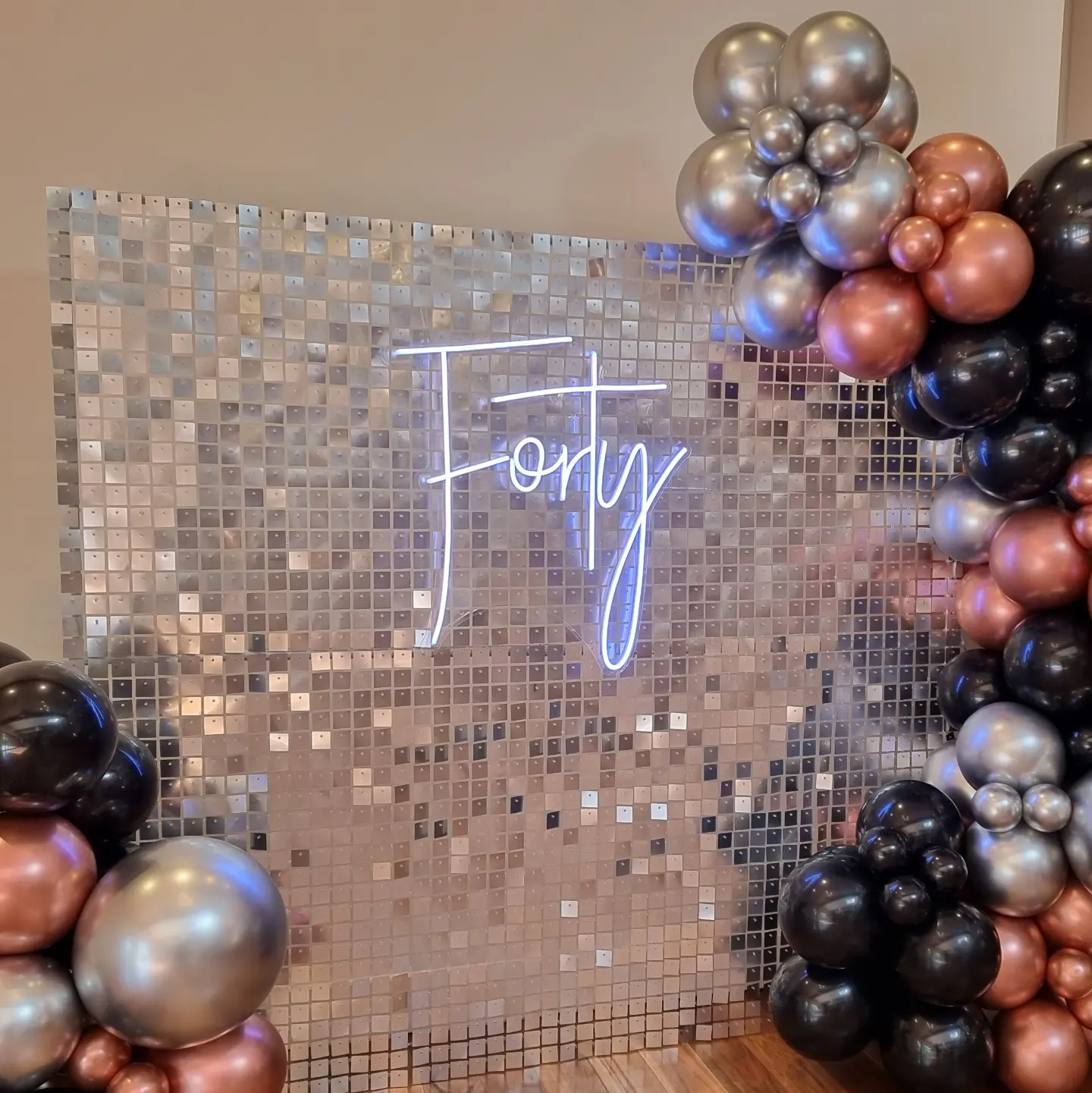 "Forty" LED Neon Sign: 30th Birthday Party Decor