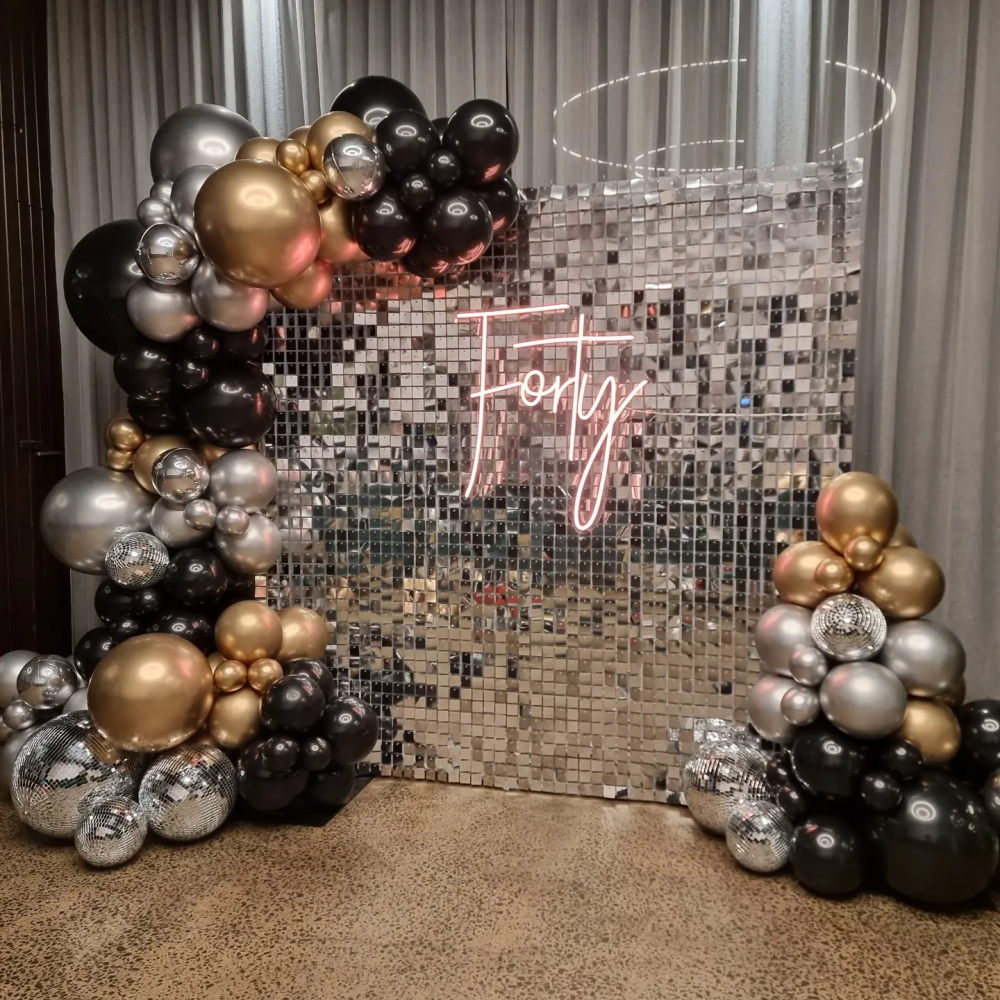 "Forty" LED Neon Sign: 30th Birthday Party Decor