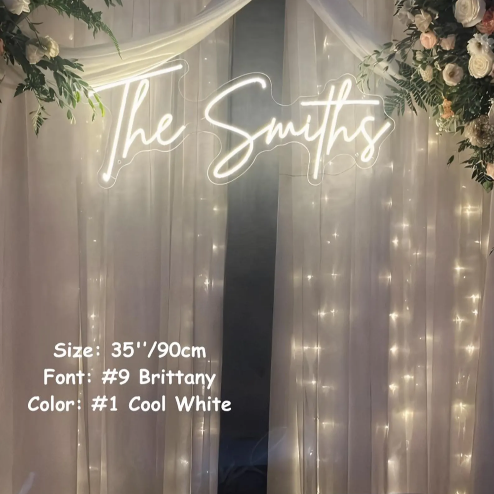Custom Family Last Name LED Neon Sign: Personalised Wedding Sign