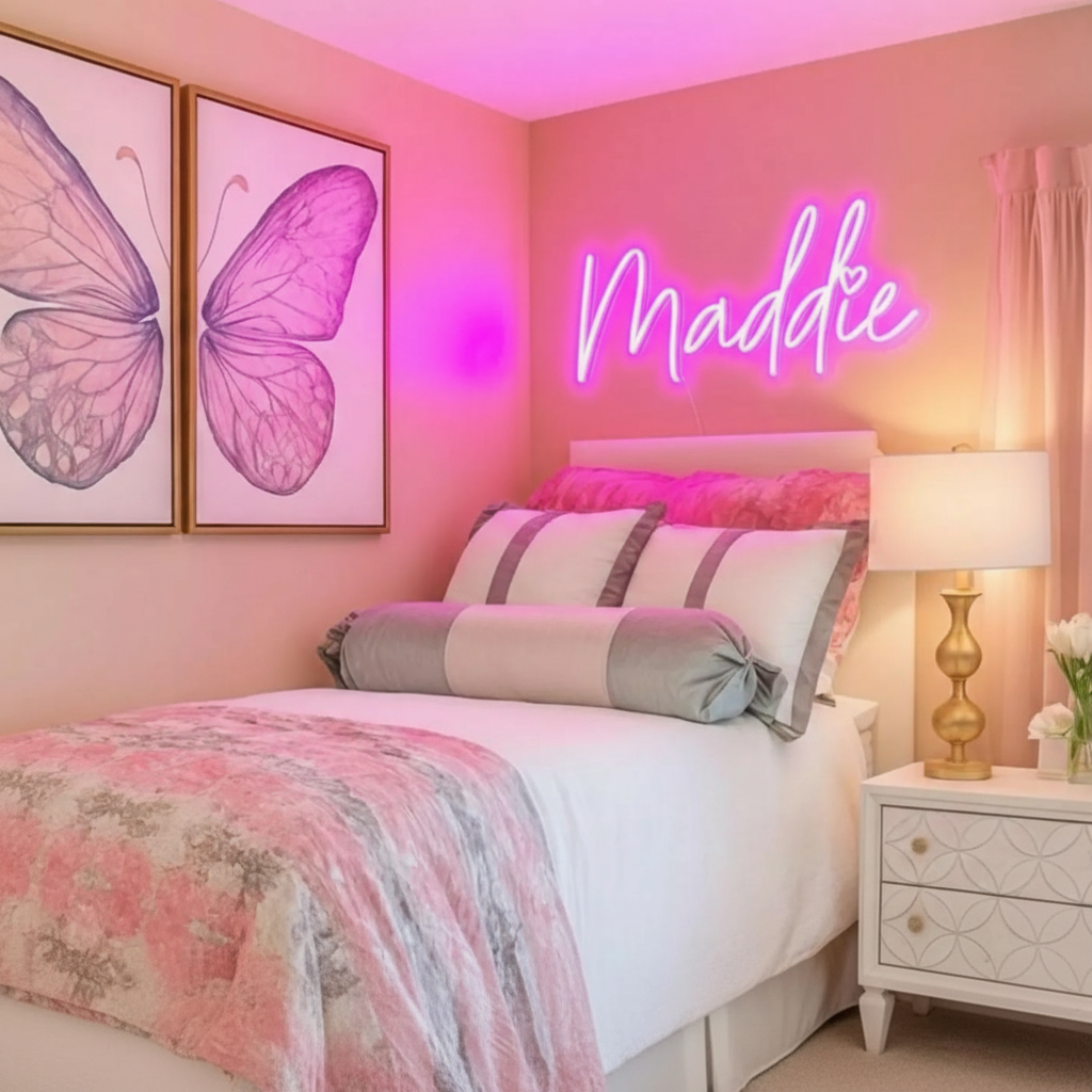 Custom Kids Name Neon Sign, Bedroom Decor, Battery operated Neon Sign, Wall Decor, Christmas Gifts