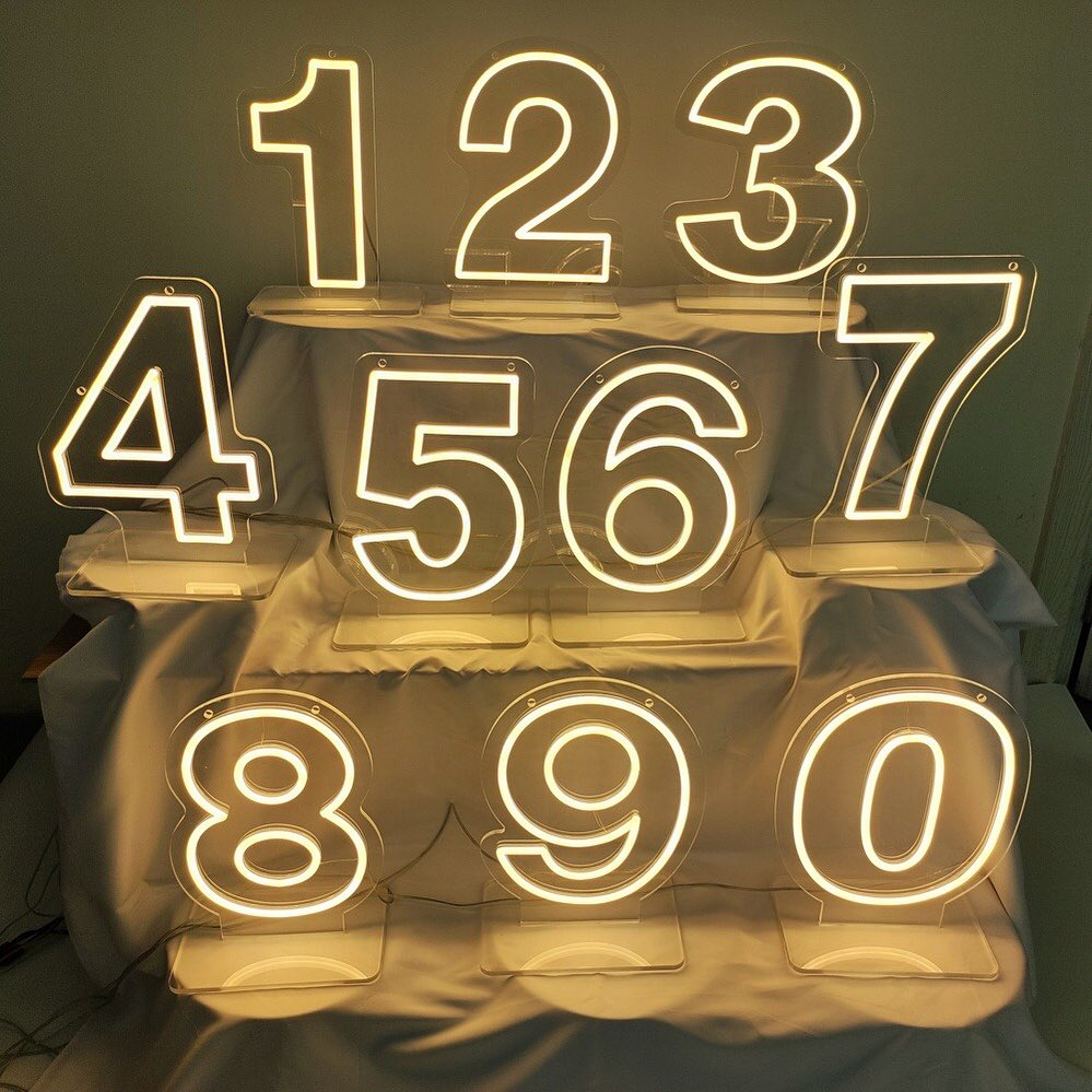 Custom Number LED Neon Sign: Birthday Party Decor