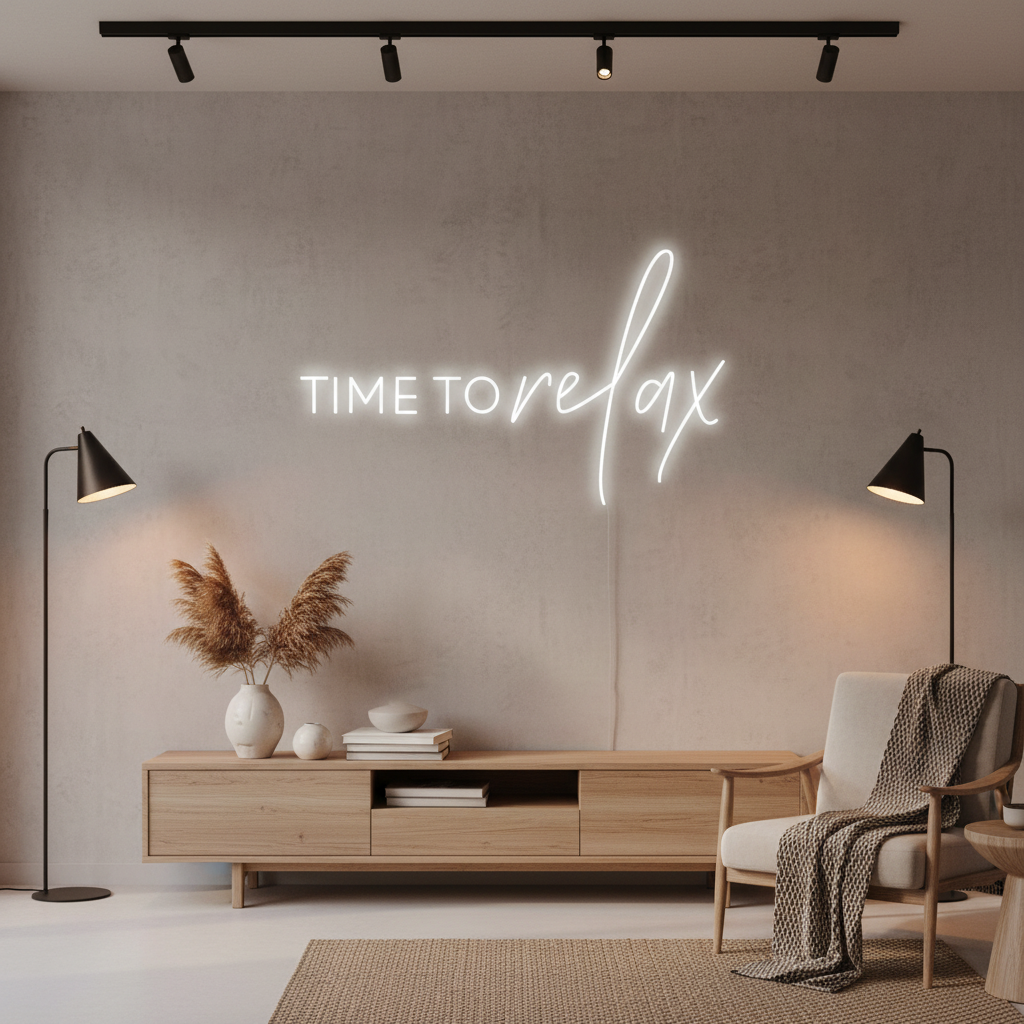 Time To Relax Neon Sign, Custom Bathroom Decor LED Neon Light Bedroom Beauty Salon Spa Shop Manicure Bar Home Wall Decor Foot Care Wall Art