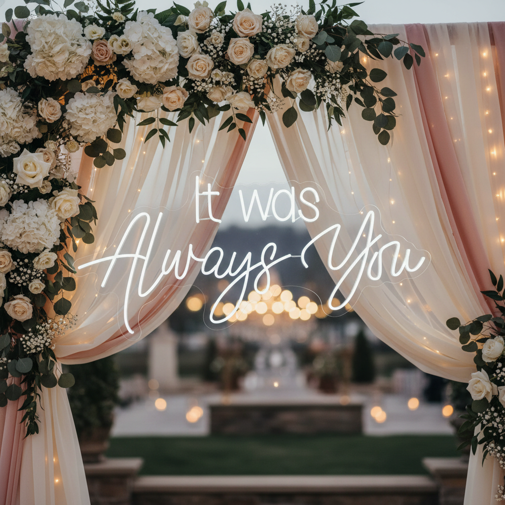 It was Always You Neon Sign,Custom Wedding LED Neon Light,Wedding Anniversary Party Decor,Engagement Party Backdrop