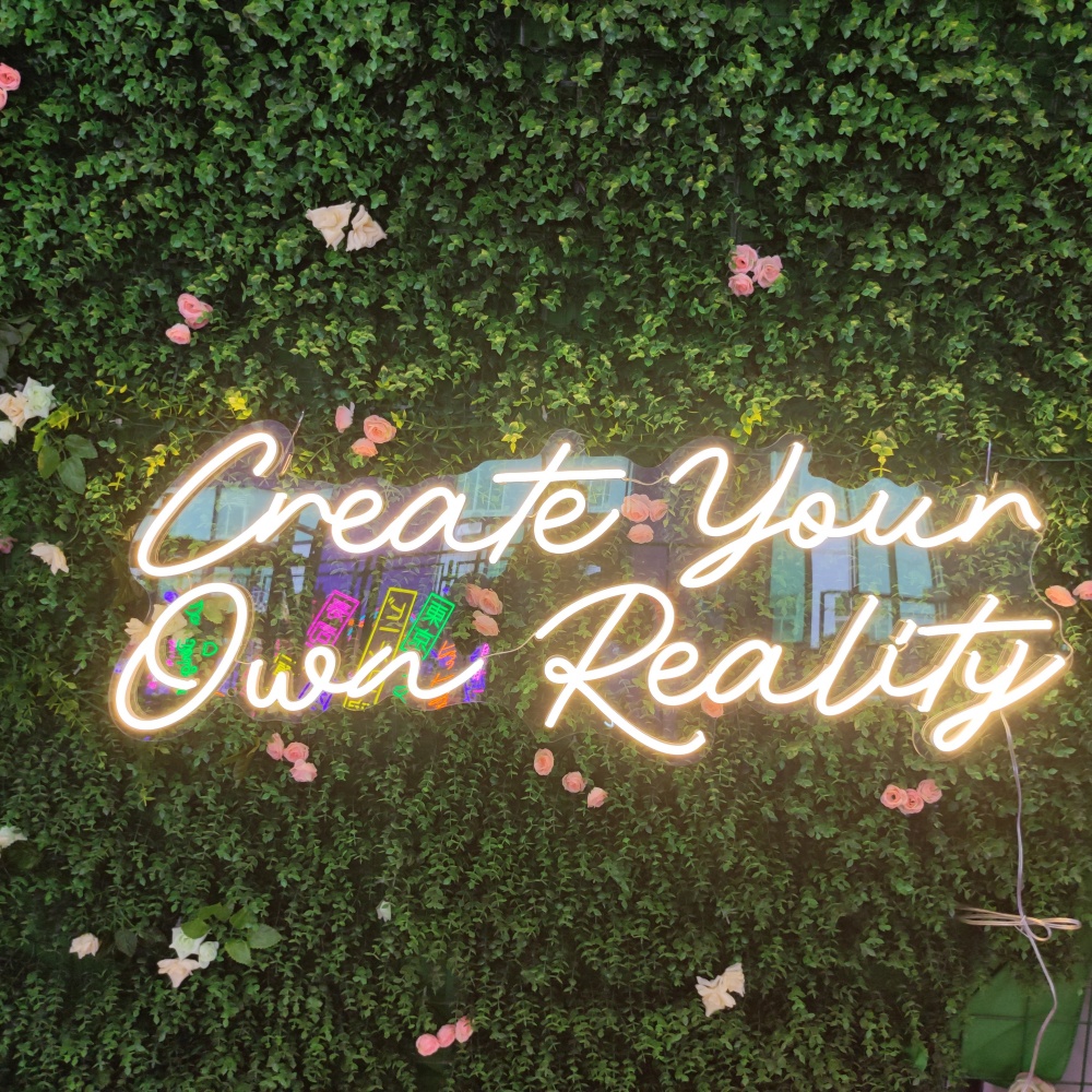 Create Your Own Reality neon sign, Custom Neon Sign, Wall Aesthetic, Home Décor, Bedroom Signs, LED sign, Acrylic Neon, Personalized Gifts