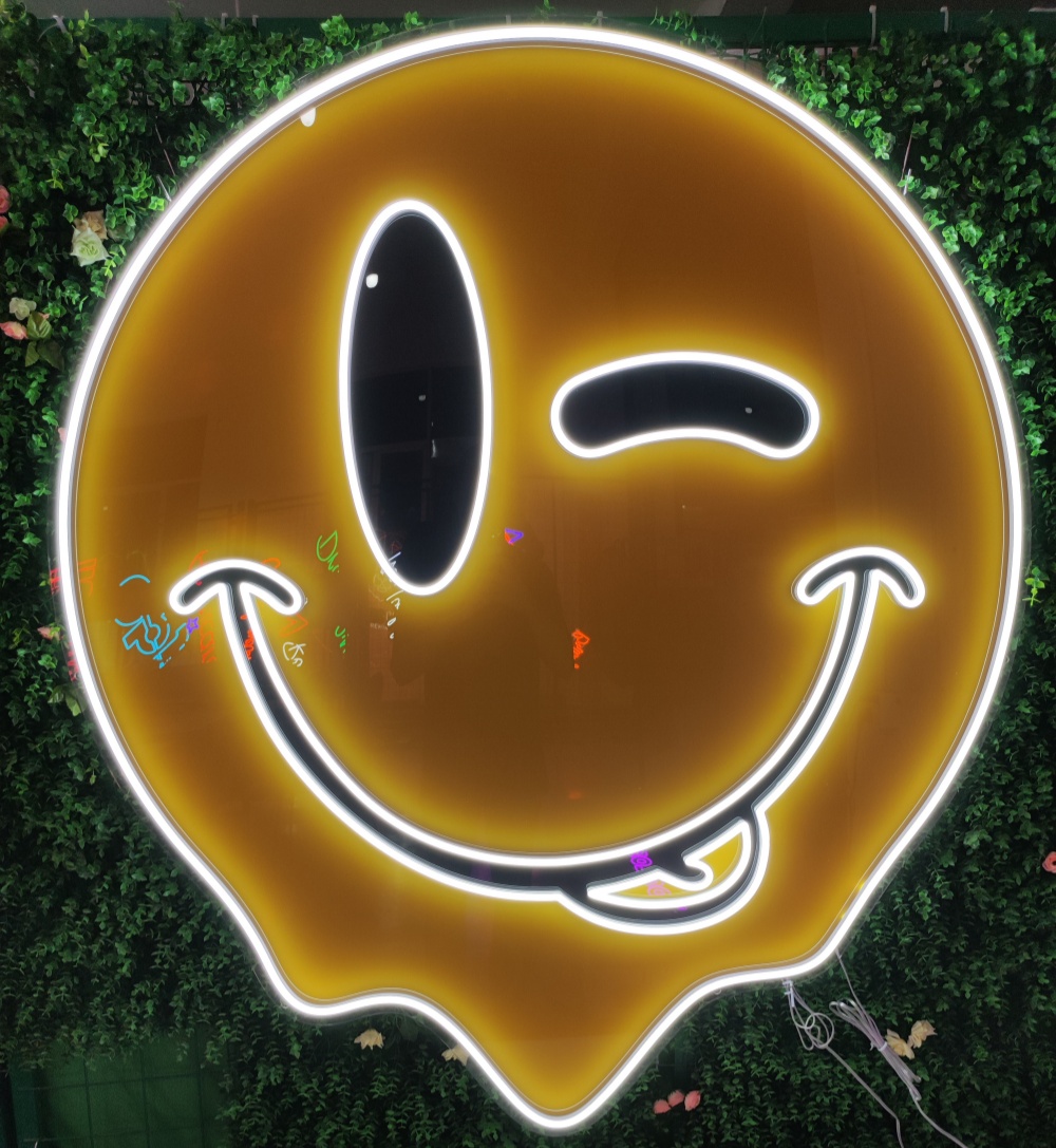 Happy Face Neon Sign, Smile LED Light,Bar Neon Signs Decor, Home Decor, LED Wall Decor