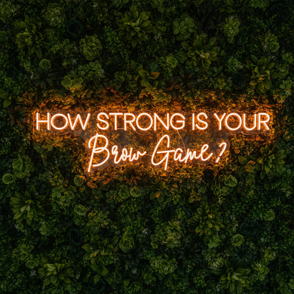 How strong is your brow game Neon Sign, Custom Led Light Beauty Salon Decor