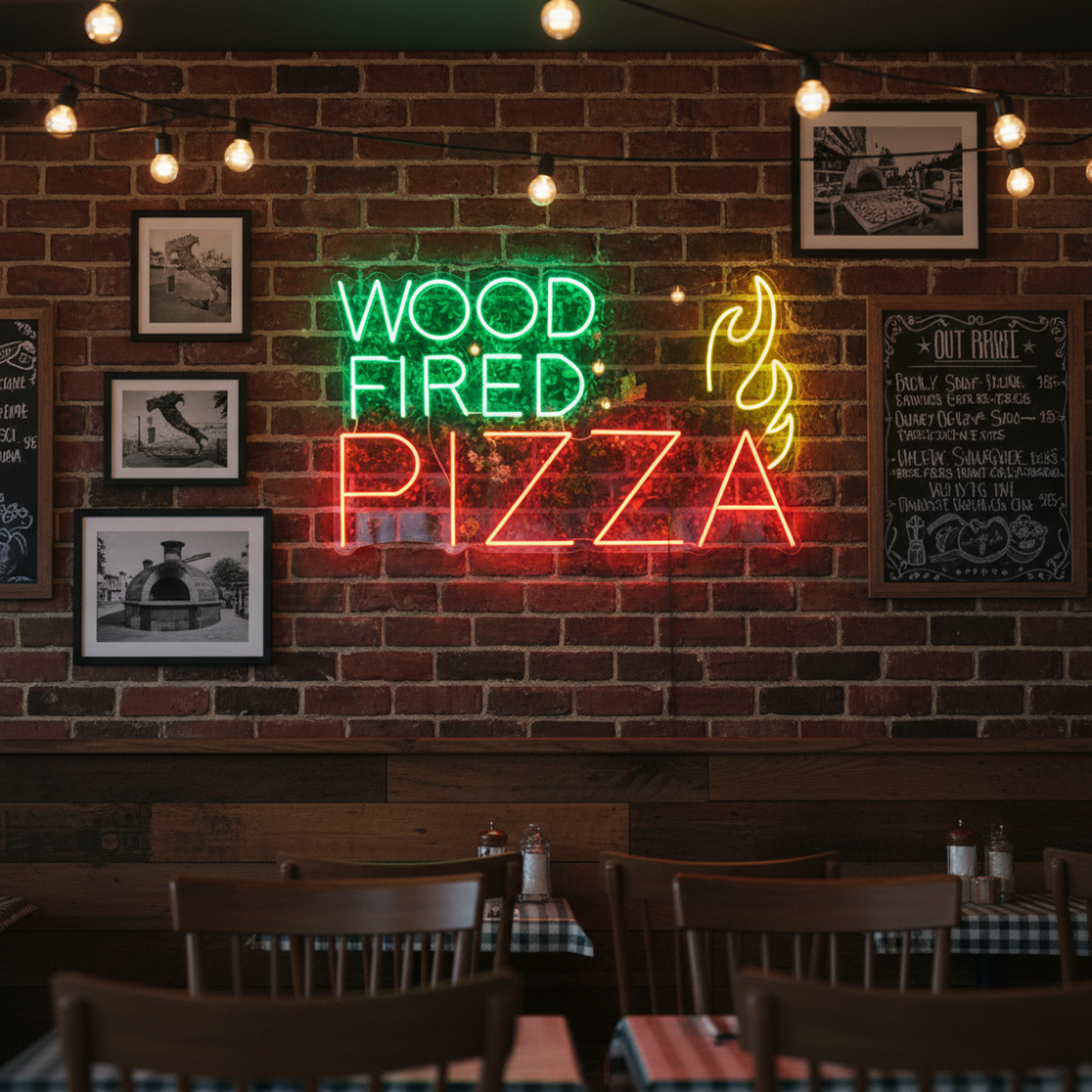 Wood Fired Pizza Neon Sign