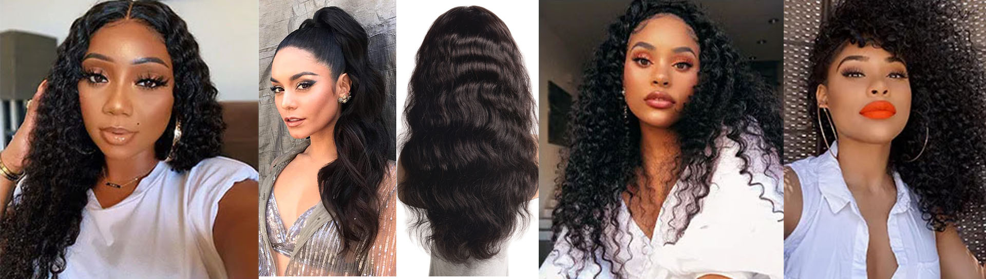 Black wig real hair Loose Wave women's headgear