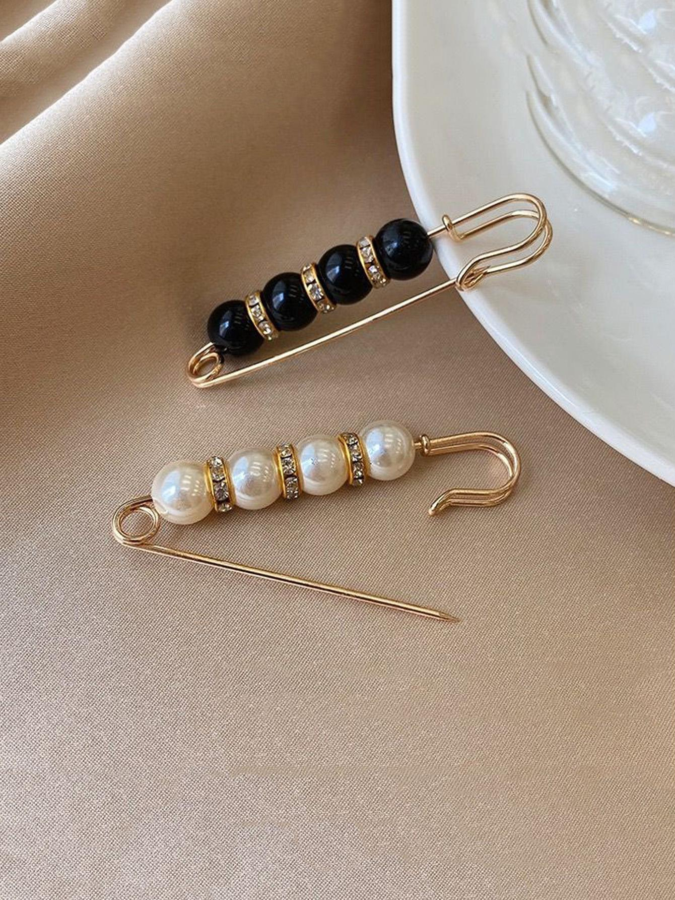 6pcs Faux Pearl Decor Waist Tightening Pin