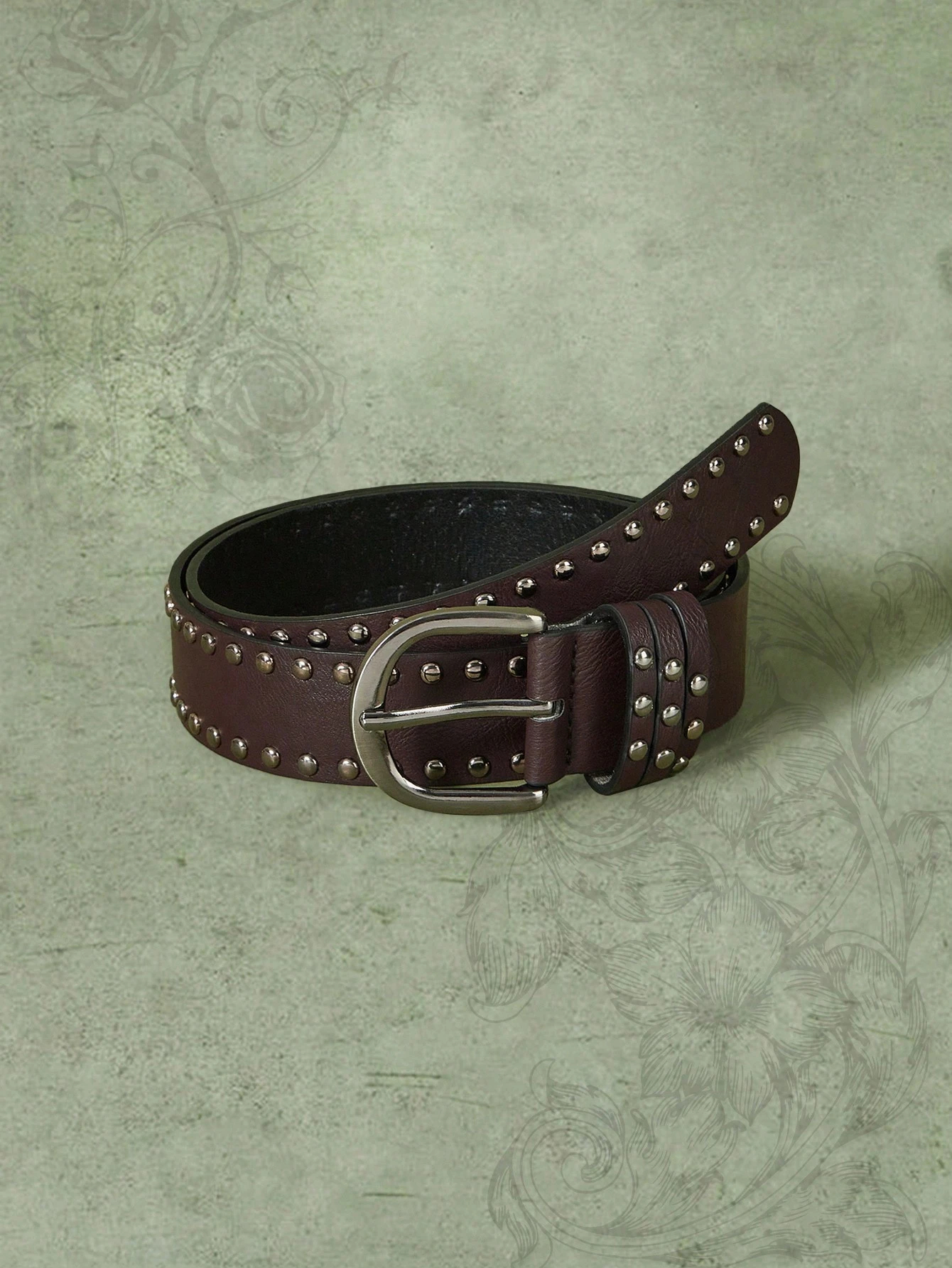 ROMWE Hippie 1pc Women Solid Studded Punk Belt