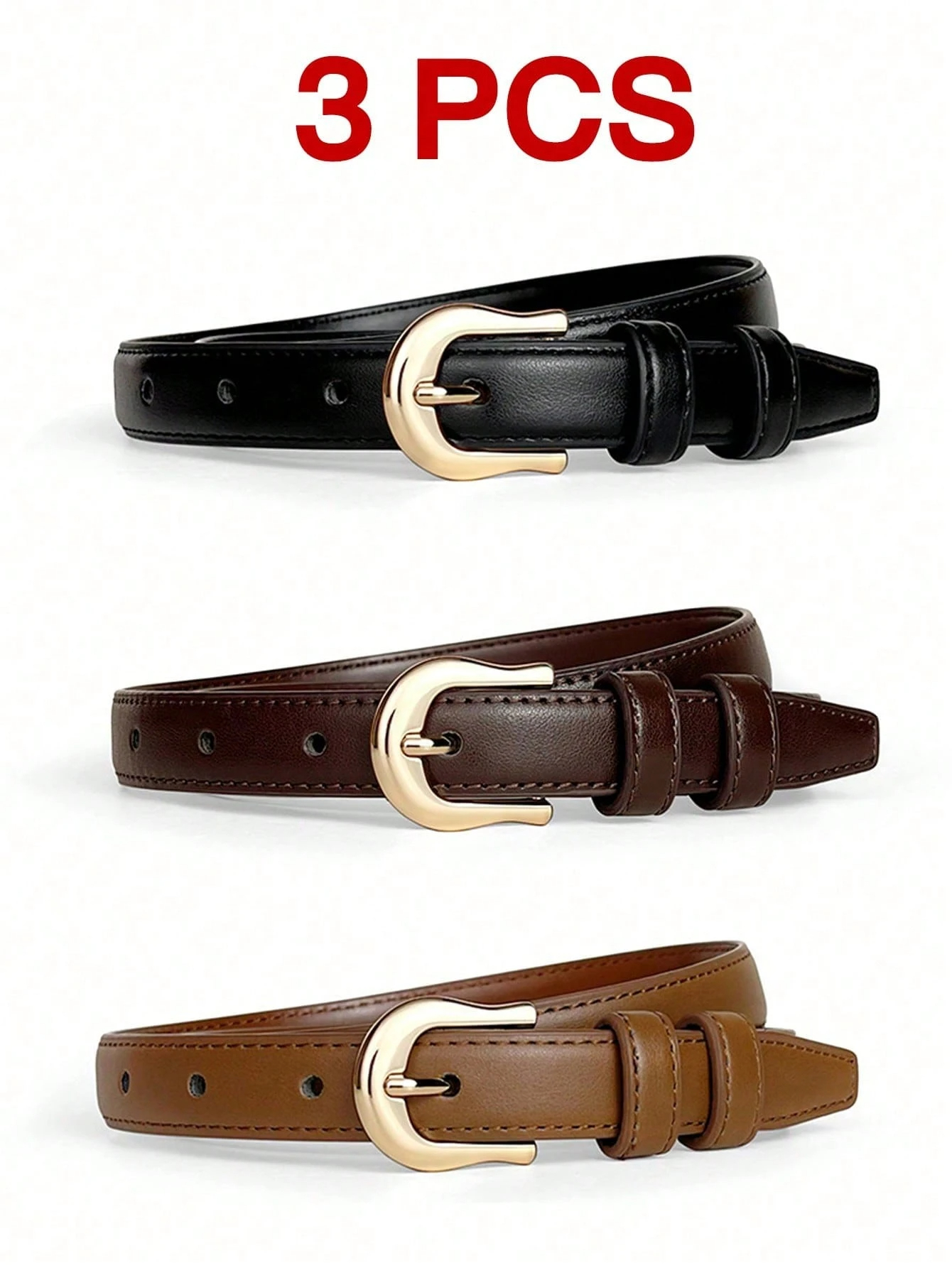 1/2/3pcs Simple Versatile Belt, Simple Buckle Versatile Women Jeans Belt, Decorative Belt For Summer Fall, Autumn, Halloween