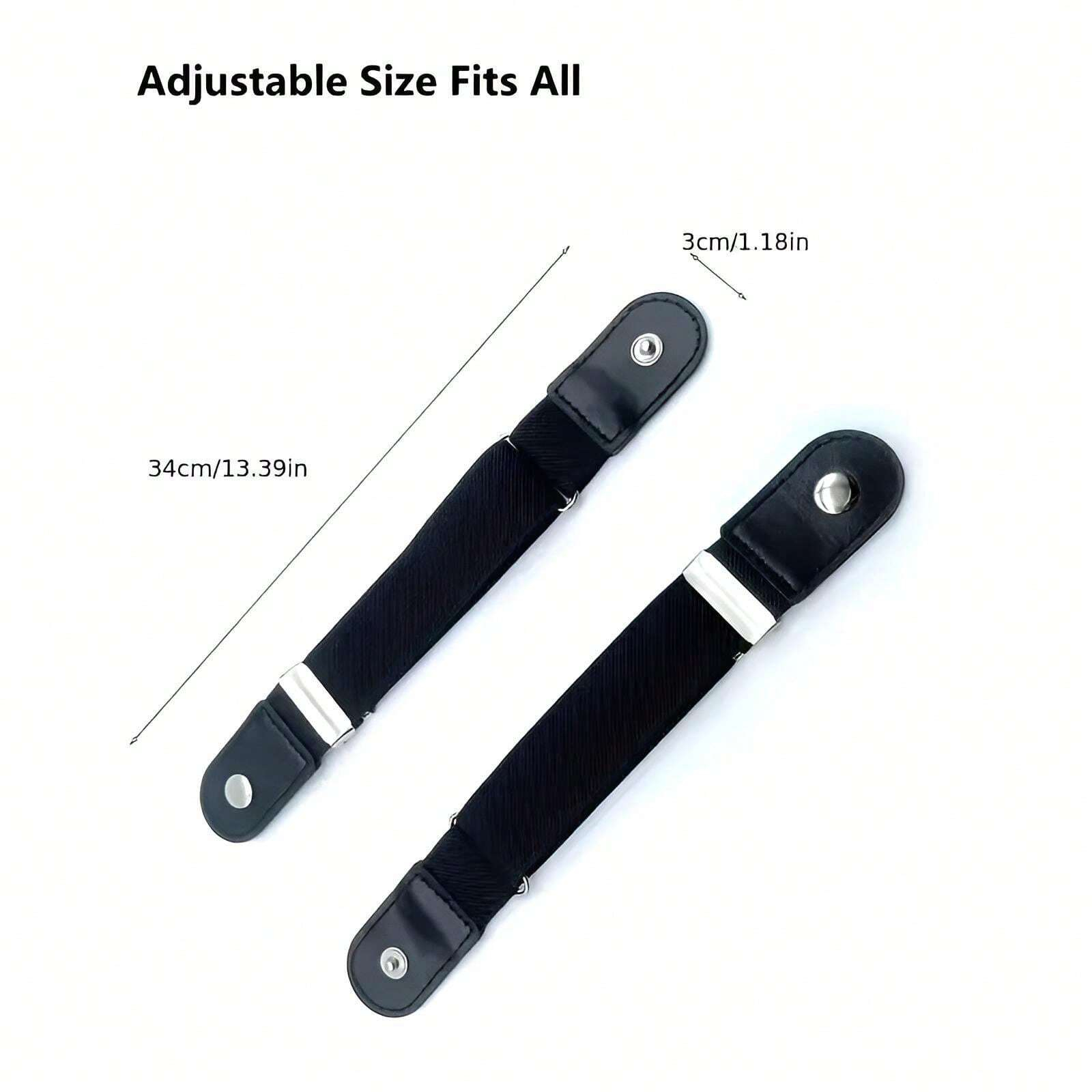 2PCS/Set No Buckle Elastic Waist Belt Unisex Denim Pants Casual Adjustable Invisible Belt Summer, School Fall, Autumn, Halloween