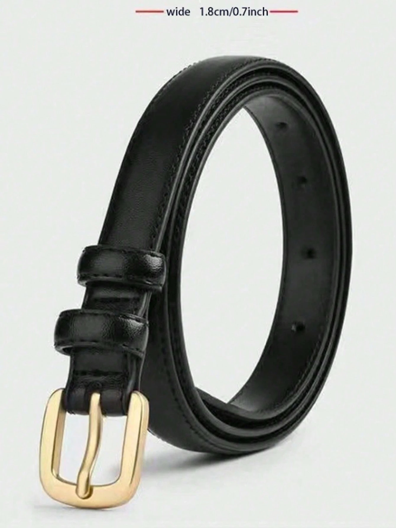 2pcs Needle Buckle Decoration Jeans & Skirt Minimalist Thin Fashion Belt, Women Casual Vintage PU Leather Belt, All Season Summer, School Fall, Autumn, Halloween