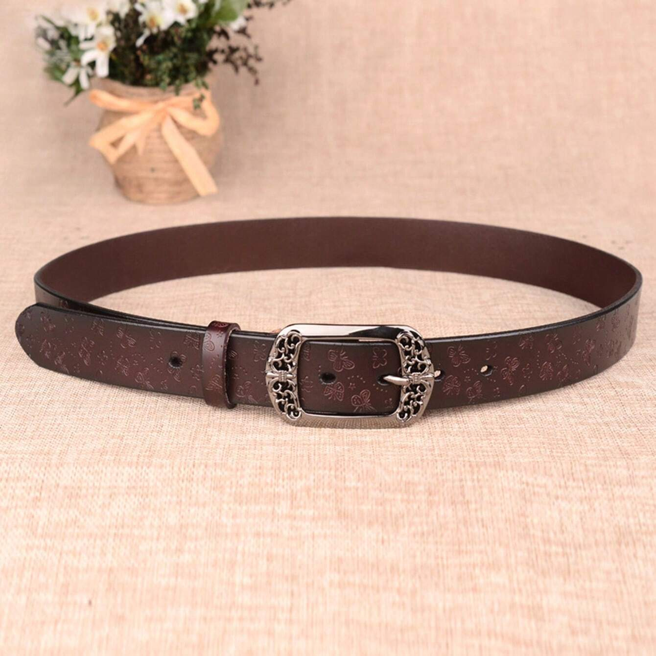 1pc Hot-Selling Women's Needle Buckle Leather Belt, Vintage Casual Decor Waistband, Versatile Summer, School Fall, Autumn, Halloween
