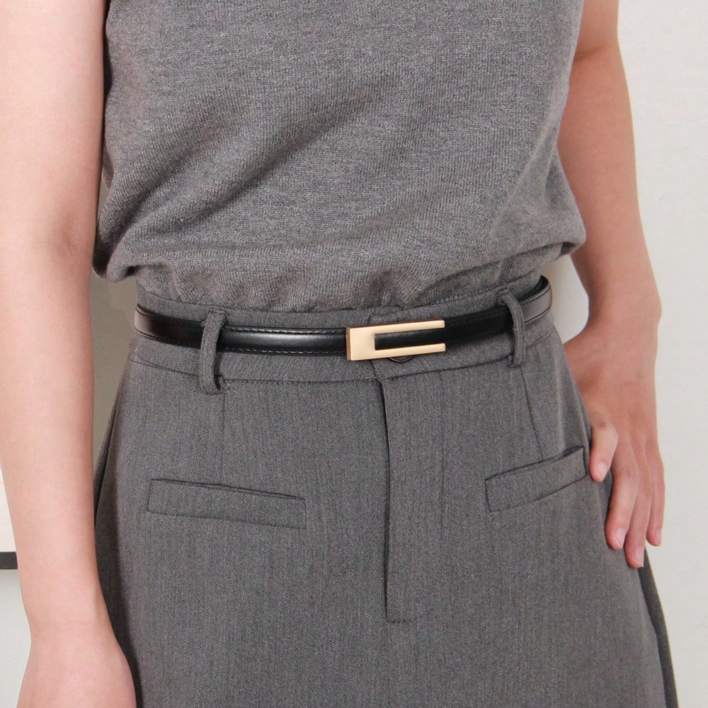 1pc Women's Multi-Color Metal Buckle Skinny Waist Belt, Elegant Goddess Style, Suitable For Suits, Casual Blazers, Can Decorate Waist And Match Various Outfits