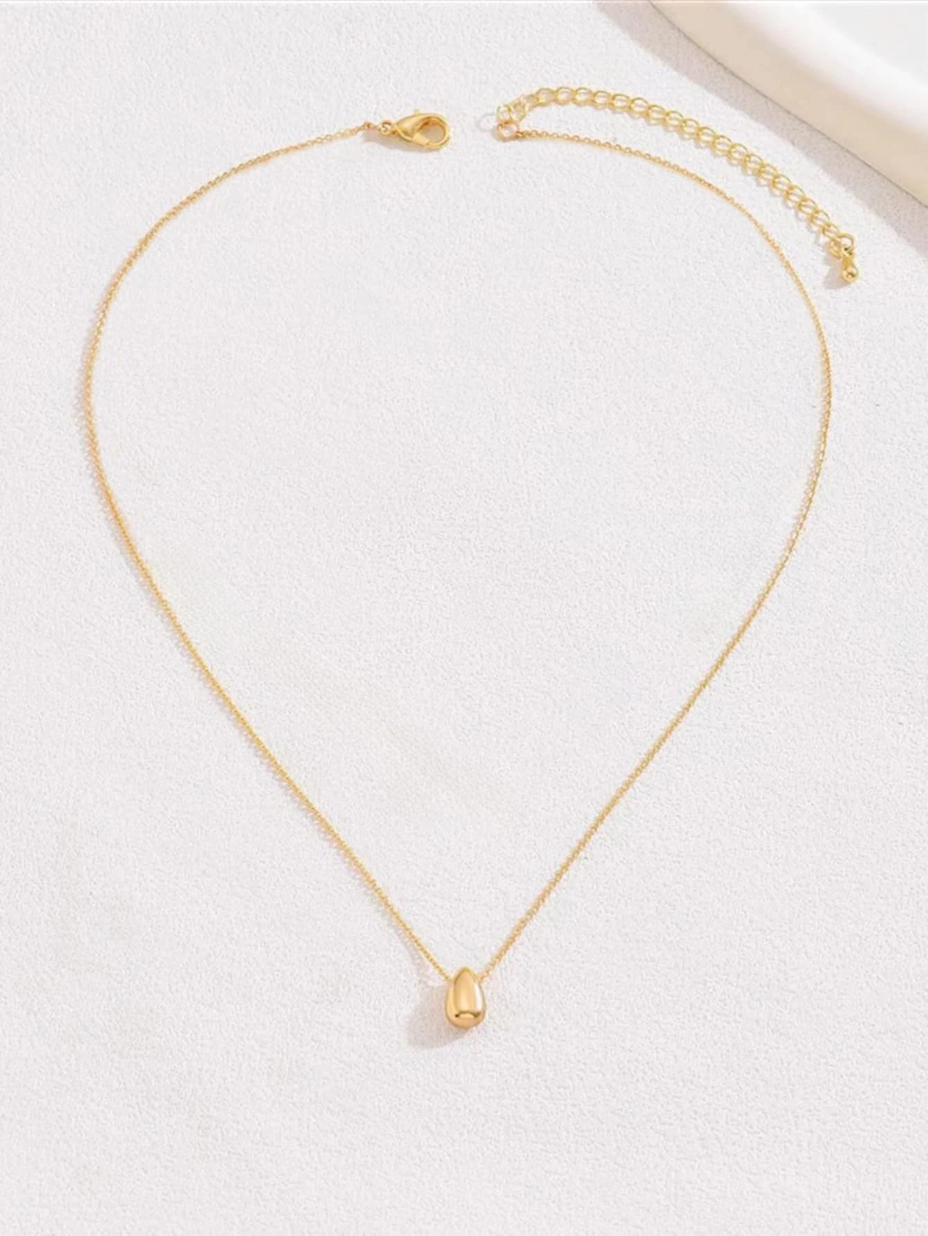 1pc Minimalist Style Niche Design Water Drop Beaded Stainless Steel 18K Gold Plated Necklace For Women Stacking Necklace Summer Travel, Dance Party, Date & Party Dress Up