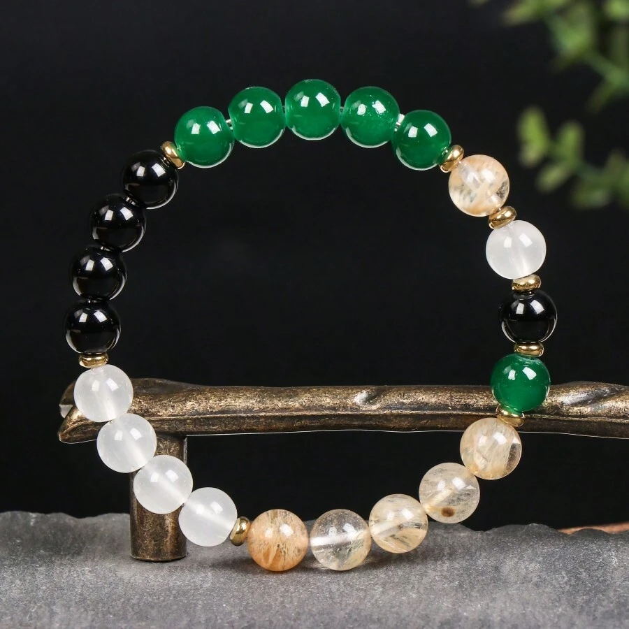 Handmade Bracelet With A Design That Symbolizes Abundance And Prosperity, Suitable For Both Men And Women. The Bracelet Is In Size, Made Of Elastic Band With 8mm Citrine Beads For Energy Balancing. It Is A Perfect Jewelry Gift.