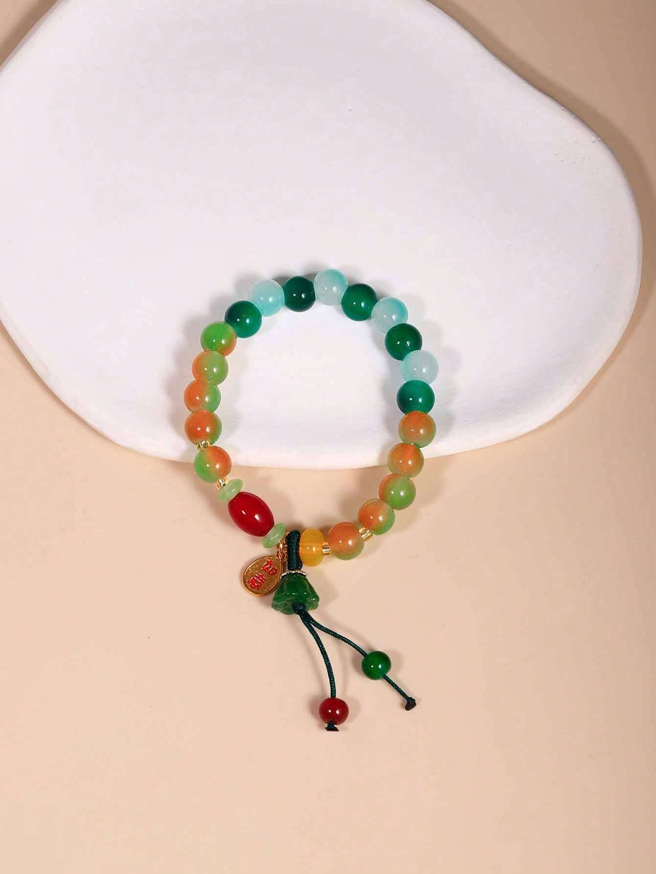 1pc Crystal Beaded Bracelet, Simple And Unique Design, Sweet Girl Style, Matching Bestie