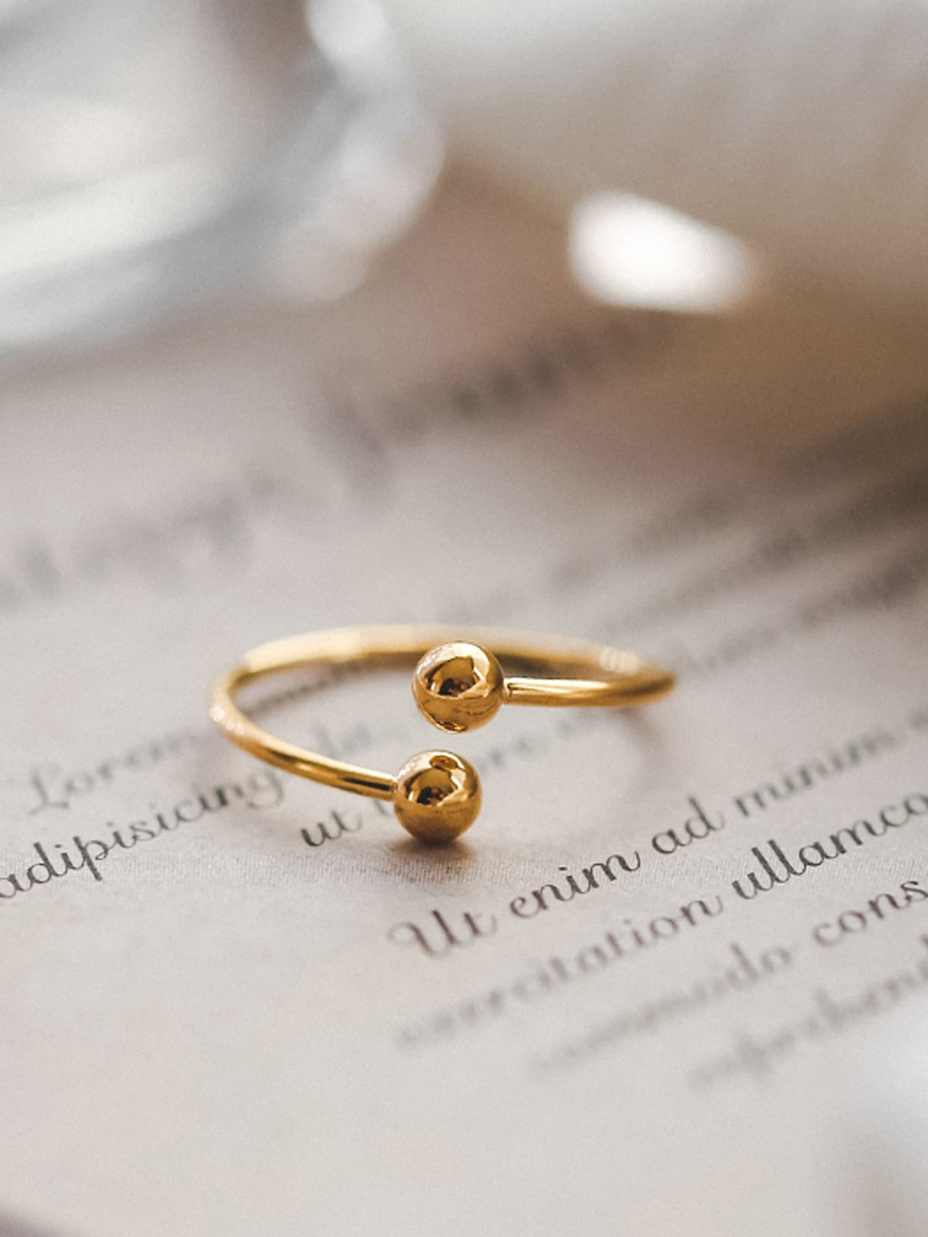 Bead Decor Cuff Ring