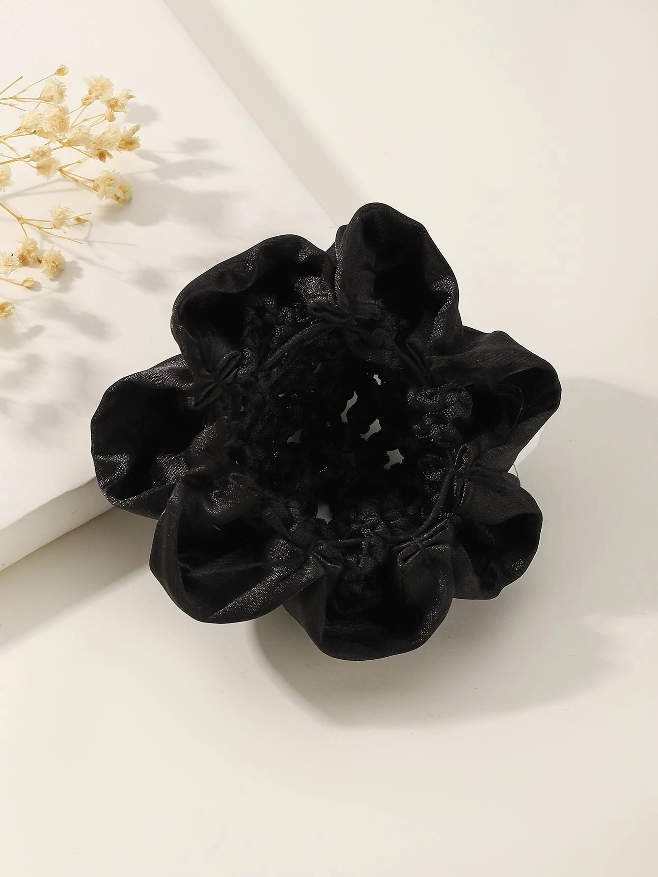 Solid Scrunchie With Hair Bun Net