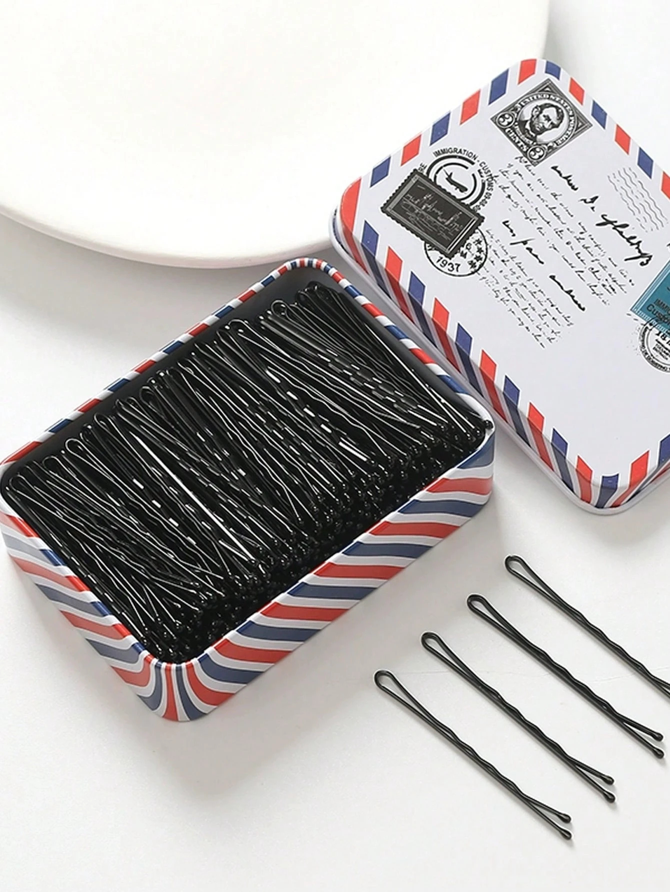 100pcs/Box Women's Hair Clip Basic Wave Styling, Classic Black T-Shape Design, Suitable For Daily Use Claw Clips Hair Claws Hair Barrettes, School Stuff