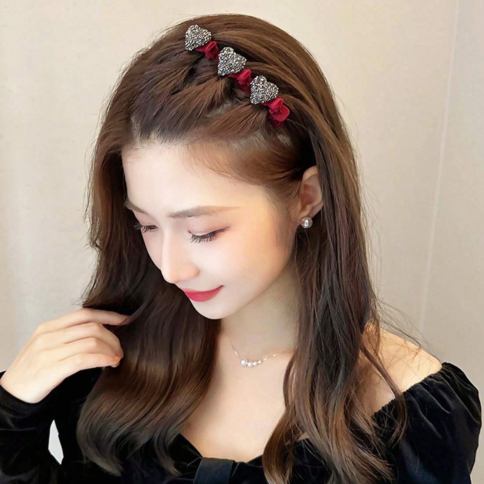 1pc Women Elegant Heart-Shaped Hair Clip, Fashionable Hair Accessory Suitable For Daily Hair Styling And Suitable For Thick And Thin Hair Hair Accessories For Women Claw Clips Hair Claws Hair Barrettes, School Stuff