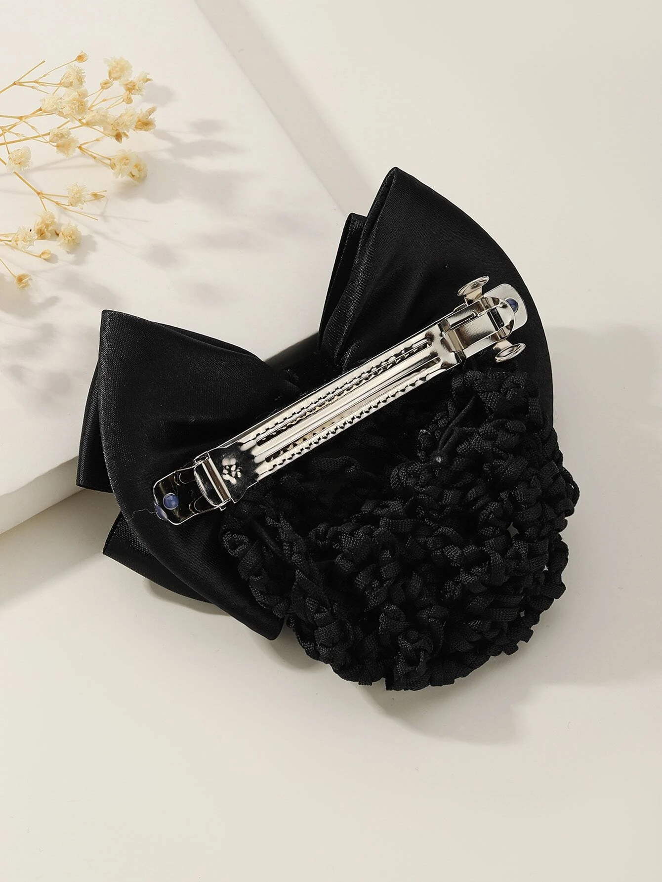 Bow Decor Hair Clip With Hair Bun Net Elegant Valentine's Day Valentines Claw Clips Hair Claws Hair Barrettes, School Stuff