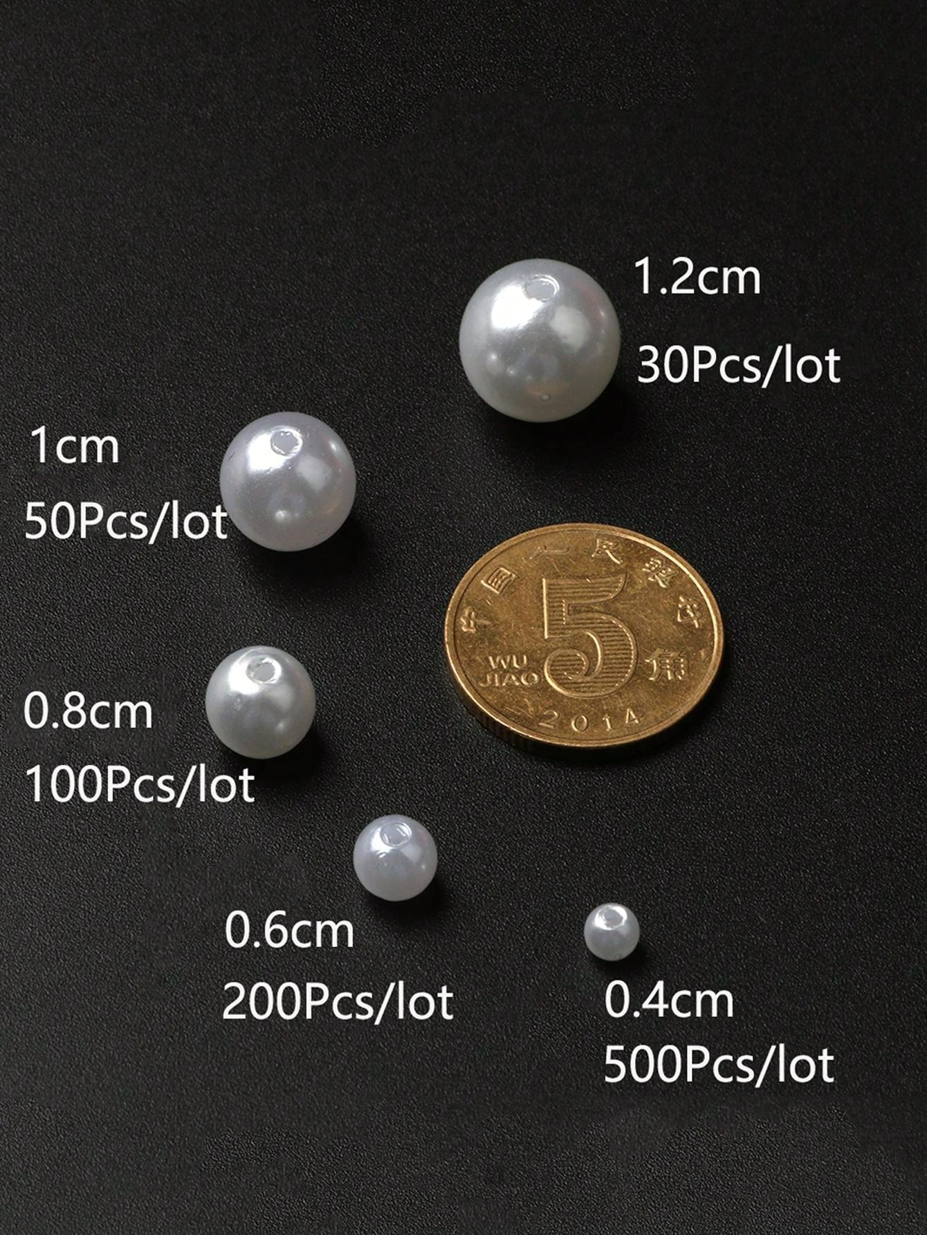 1pack 30-2000pcs Faux Pearl White ABS Loose Spacer Beads DIY Jewelry Accessory 4/6/8/10/12mm