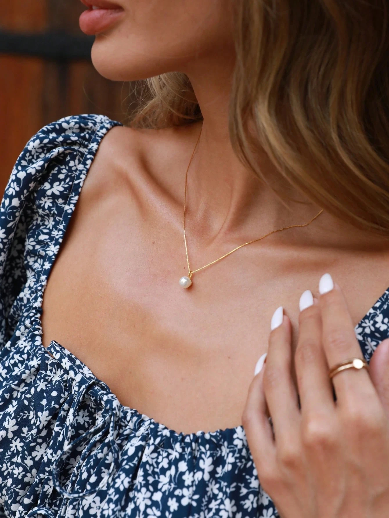 Flyleaf 1pc Elegant 925 Sterling Silver 18k Gold Color Box Chain Shell Faux Pearl Pendant Necklace, Refined Jewelry Suitable For Daily Wear