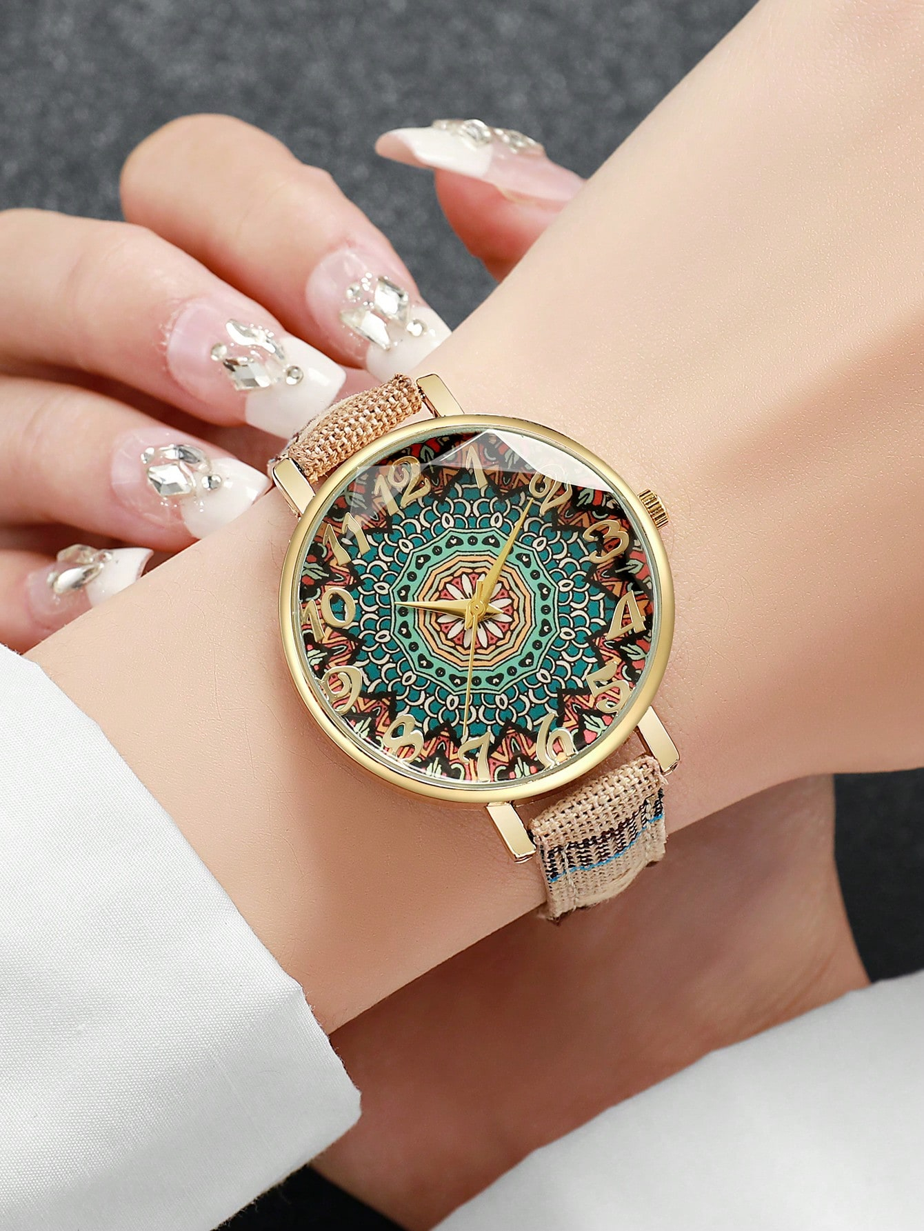 1pc Set Women's Elegant Fashion Personalized Digital Dial Quartz Wrist Watch, Stylish