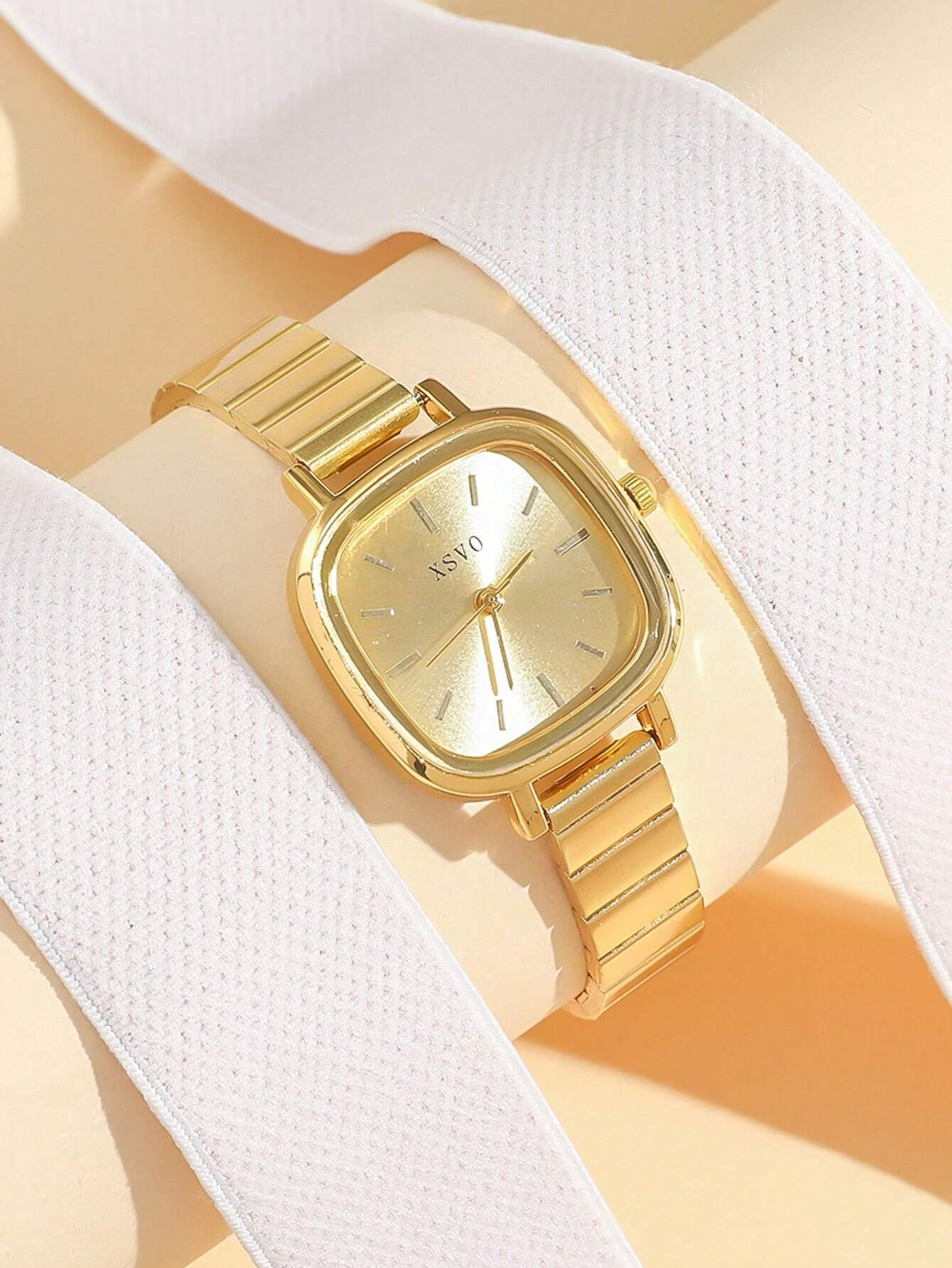 1pc Fashion Elegant Mixed Dial Scale Square Dial Minimalist Bamboo Strap Quartz Watch, Suitable For Daily Matching, Birthday, Anniversary, Halloween And Other Holiday Gifts