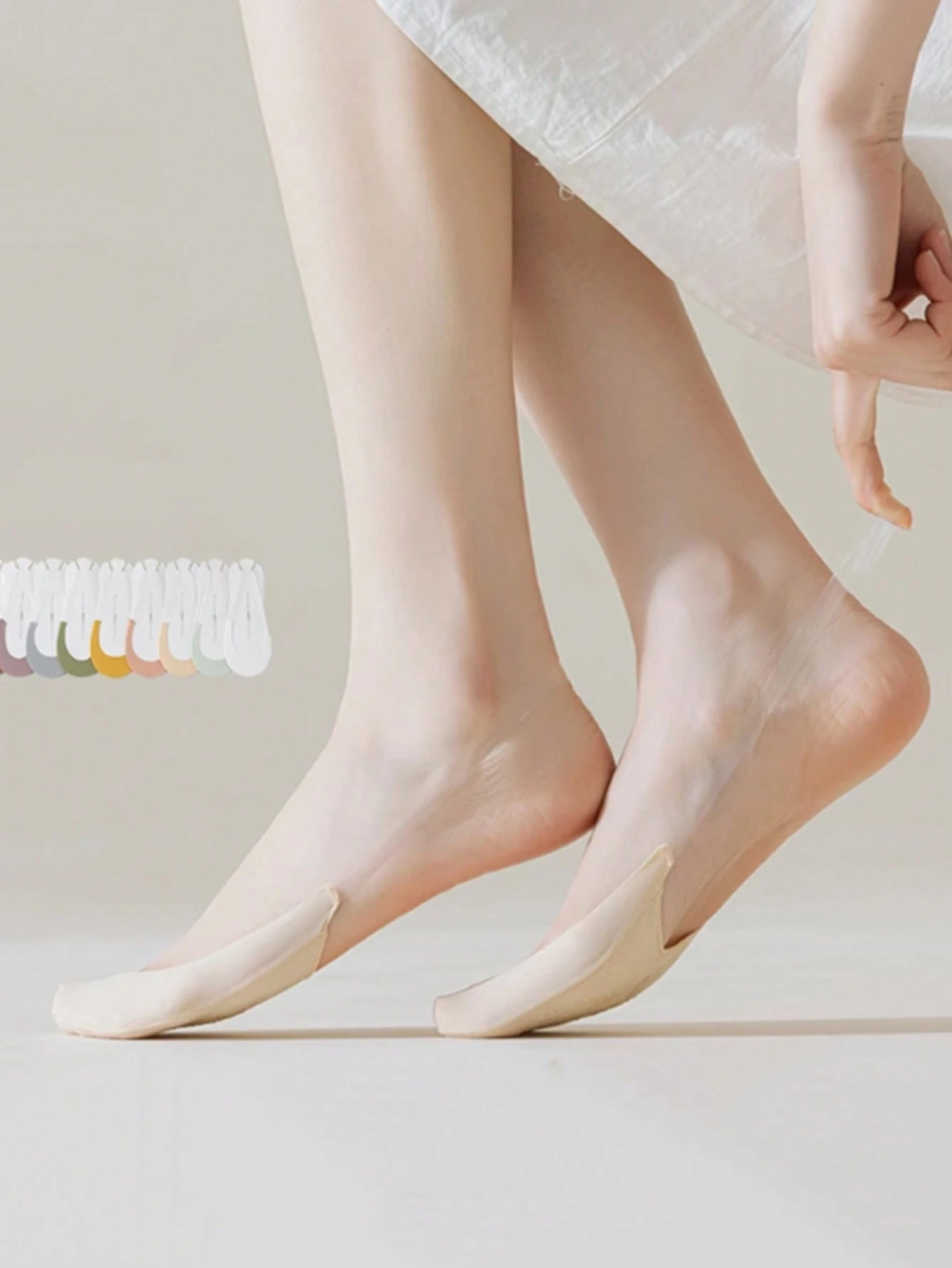 Invisible Boat Socks Women Summer Silicone Non-Slip Socks For High Heels Shoes Ice Silk Thin Half-Palm Suspender New