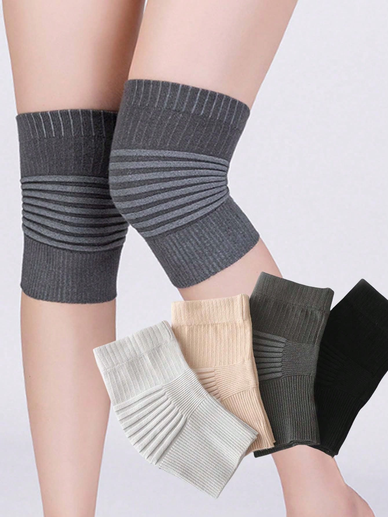 1 Pair Women Men Cashmere Knee Braces Supports, Leg Warmer Winter Warm Thermal Wool Cycling Ski Running Knee Brace Pad Thickened Knee Pads Sleeve Knee Warmers