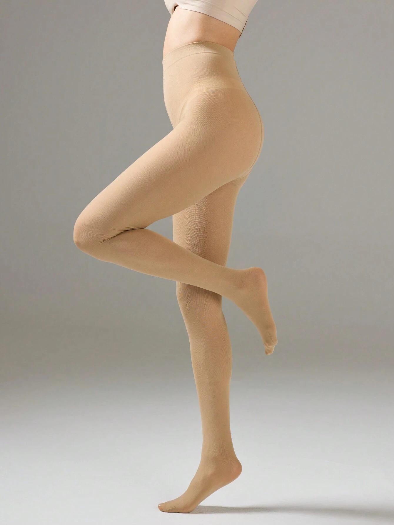 1Pair Women 50D Apricot Tights Minimalist Solid Stockings Pantyhose