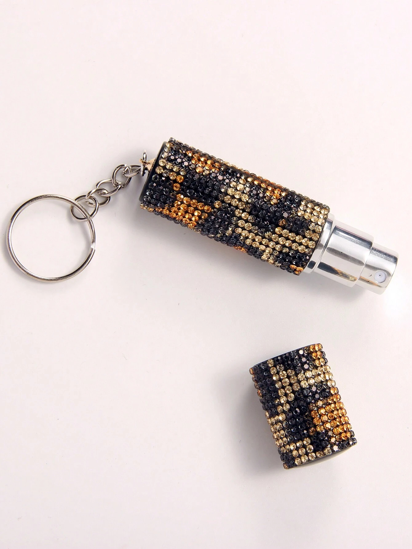 1PC 5ML Bling Rhinestone Decor Portable Perfume Bottle Charm Keychain,Portable Mini Perfume Atomizer,Refillable Empty Small Spray Bottle For Travel Car Accessories Bag Charm School Cute Goth Y2k