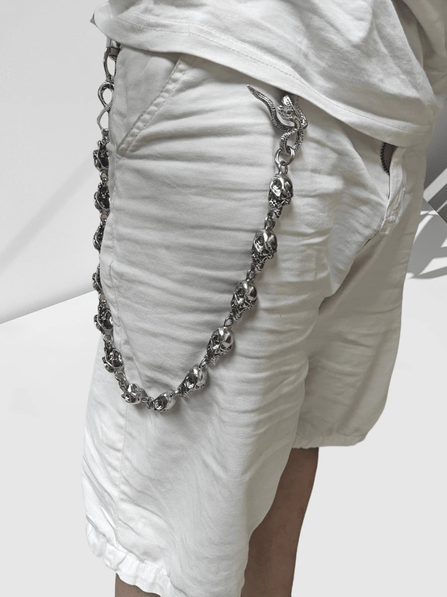 2025 New Model Original Double Snake Skull Pants Chain Fashion Male Woman Rock And Roll Y2K Luxury Accessories Key Chain