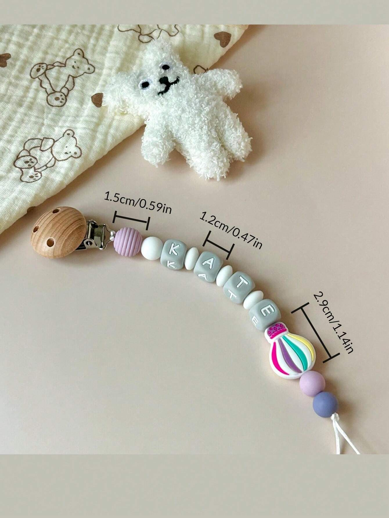 1pc Personalized Pacifier Clip Custom Baby Pacifier Clip DIY Customized Name Mouth Clip Mouth Chain - Friend Gift/Comfort Gift/Wooden Chain Gift/Holiday Gift/Birthday Gift/New Year Gift, Baby's First Gift Stylish, Adorable, High-Quality Custom, Personalized, Unique Ideal Gifts For Her Boyfriend, Girlfriend, Dad, Mom, Family, Friends, Son, Daughter, School Students, Kids For Anniversaries, For Birthdays School, Office, Home