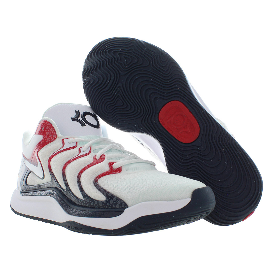 Nike Kd17 Unisex Shoes Size 12,Color: White/obsidian/university Red