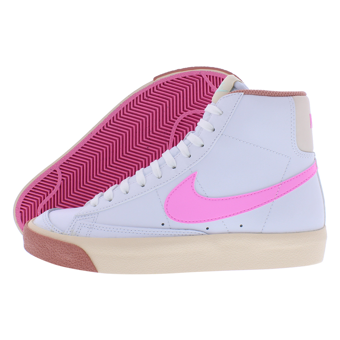 Nike Blazer Mid '77 Gs Girls Shoes Size 4,Color: White/pink