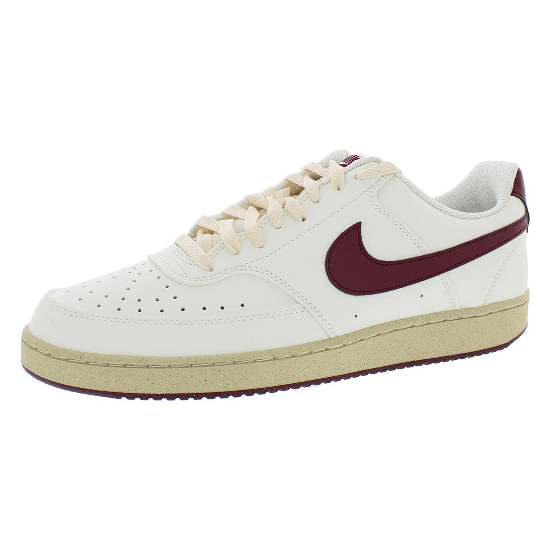 Nike Court Vision Lo Next Nature unisex shoes, Size 10.5, Color: Sail white/Dark beetroot white/Pearl White